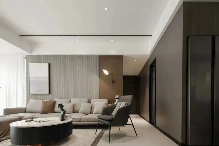 136㎡現代簡約風，無主燈的客廳，簡約高級，舒適大氣！